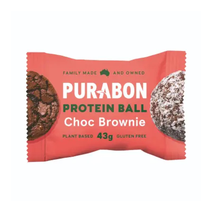 Purabon Wrapped Choc Brownie Protein Ball 43g (12 Units Tray/c6)