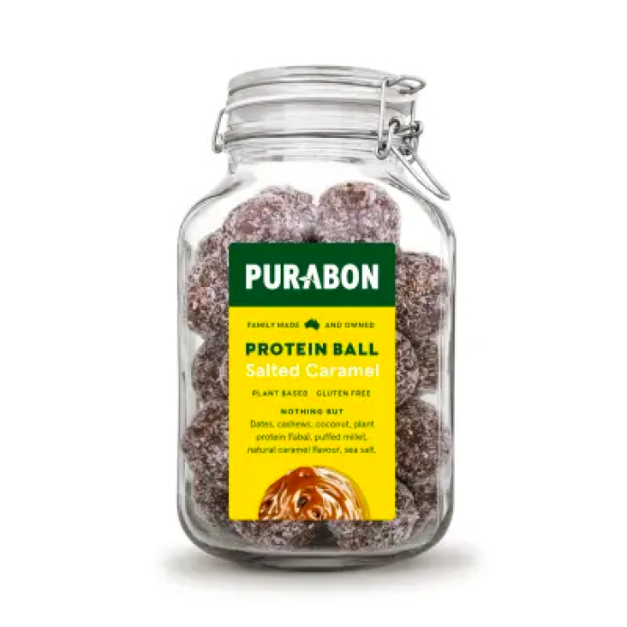 Purabon Cafe Jar Salted Caramel Protein Ball Food Service 43g x 40 (c1)