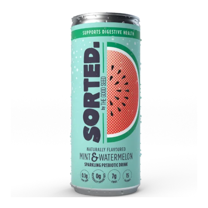SORTED. By The Good Seed Sparkling Prebiotic Watermelon & Min 250ml (c12)
