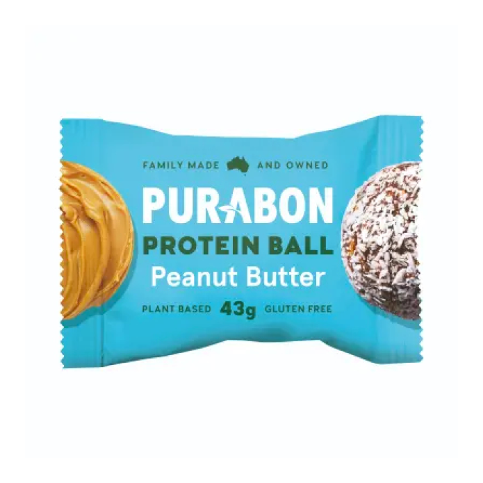 Purabon Wrapped Peanut Butter Protein Ball 43g (12 Units Tray/c6)