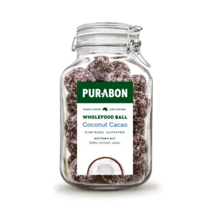Purabon Cafe Jar Choc Coconut Cacao Protein Ball Food Service 43g x 40  (c1)