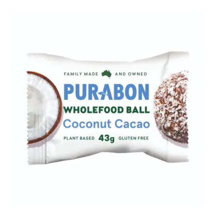 Purabon Wrapped Coconut Cacao Probiotic Ball 43g (12 Units Tray /c6)