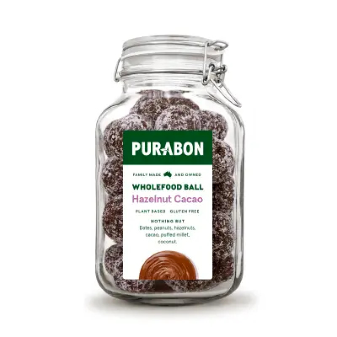 Purabon Cafe Jar Hazelnut Cacao Protein Ball Food Service 43g x 40  (c1)